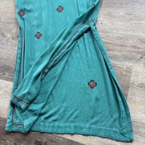 Sundance Tropical Dreams Maxi Dress Blue Red Embroidered Boho size medium - Picture 13 of 15